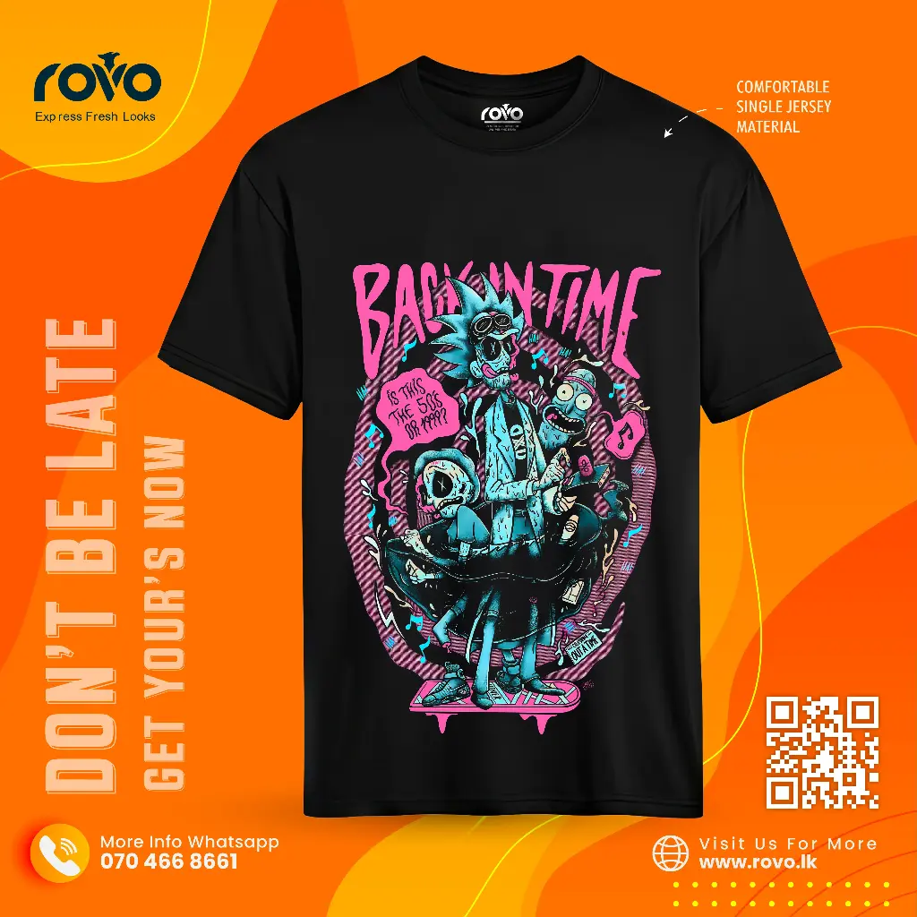 Rick and Morty Back in Time Graphic T-Shirt (S)