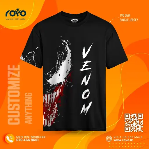 Venom T-Shirt – Premium 190 GSM Marvel Comic Design Tee for Men & Women